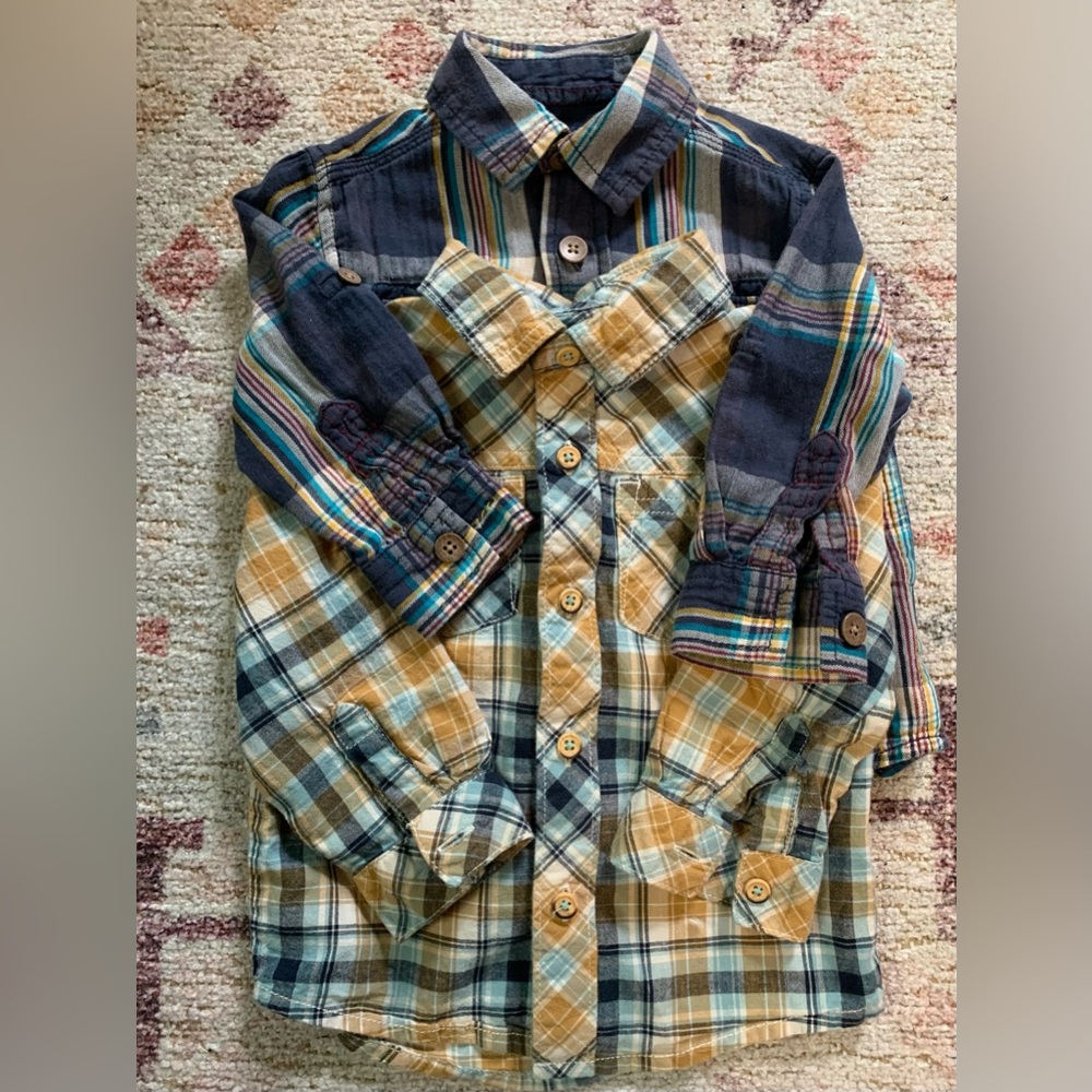 Genuine Kids plaid button down shirts | set of two